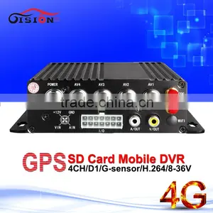 CCTV Surveillance Systems 4G G-Sensor Real Time 4-channel Video Monitor Bus Taxi Car Mdvr Passenger Counter thumbnail-1
