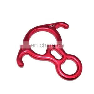 Outdoor Mountaineering Descending Device Horn Buckle Ring Descender Rock Climbing Rescue Descending Ring Buckle Horn Buckle 50KN thumbnail-1