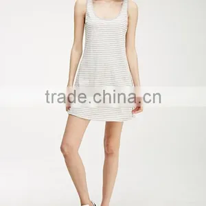 2015 China Manufacturer Customized the Latest Design Striped Scoop Back Dress thumbnail-4