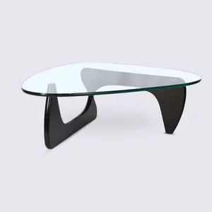 Design Coffee Table in Black Ash Wood and 19mm Tempered Glass – Gio thumbnail-1