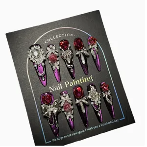 Pink French 3D Design Press-on Nails Full Coverage Glossy for Daily Wear thumbnail-4