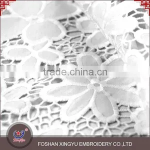 Economical Custom Design Wholesale Qmilch Embroidery White Lace Fabric Tops for Women thumbnail-1
