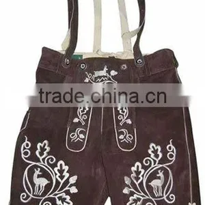 Genuine Suede Bavarian Kurze Lederhose Trachten Natur-beige thumbnail-1
