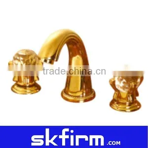 PVC Gold Double Handles Bathroom Tap Mixer thumbnail-1