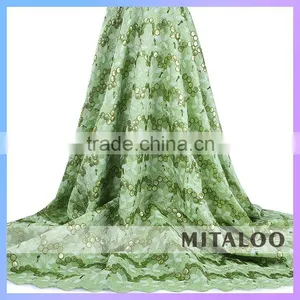 Mitaloo Embroidered Sequin Double Organza Fabric for Wedding Dress MOG0165 thumbnail-1
