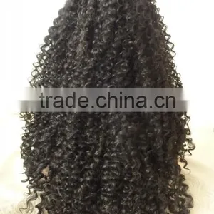 Most Popular Super Long 1# Lace Front Synthetic Kinky Curly Wig thumbnail-3
