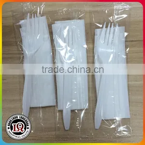 Disposable Individually Wrapped White Plastic Forks With Napkin thumbnail-1