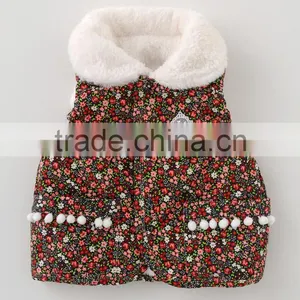 Japanese Wholesale Products High Quality Flower Pattern Baby Winter Cute Toddler Vest Children Clothing Kids Wear Infant Clothes thumbnail-1