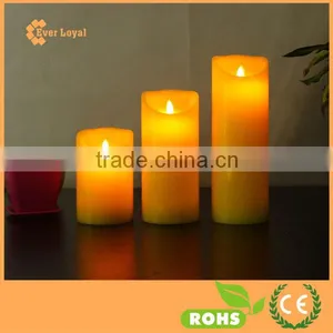 Set of 3 Candles Ivory Wax Luminara Candle thumbnail-1