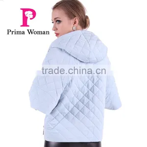 New Product 2016 Factory Price Polyester Cotton Fabric Spring Short Bat Coat Women With Hat thumbnail-3