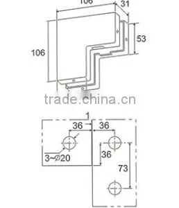 China Glass Door Patch Fitting Hinge Clamp /stainless Steel Glass Door Clamp (DL-036) thumbnail-2