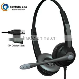 High Quality Flexible Boom Call Center Headset for Computer With USB Plug HSM-902RPQDUSBS thumbnail-1
