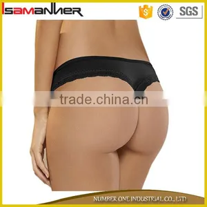 Women Nylon Underwear Thong Pure Colors Lady Sexy Hipster Panties thumbnail-2