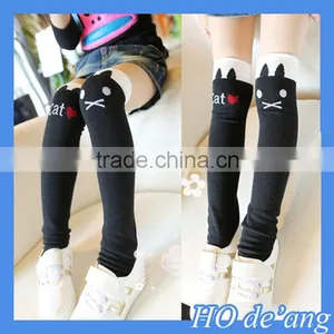HOGIFT Child Cotton Knee-high Socks,Half Socks for Students,wholesale Cat Pattern Thigh Stockings thumbnail-1
