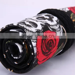 The Skeleton PatternCanvas 72 Holes Inserting Pencil Bag Roll Case Quality Choice thumbnail-1