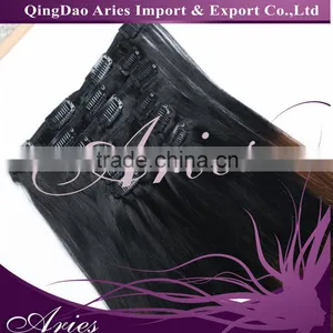 120gram Brazilian Hair Clip-In Human Hair Weft Ombre Color Hair Extension thumbnail-4