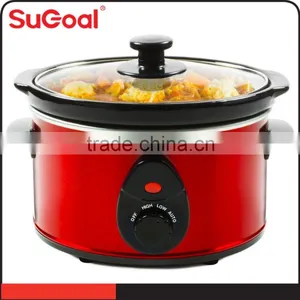 Red Outer Body Ceramic Slow Cooker With GS ROHS Certs thumbnail-3