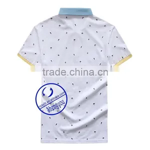 Custom Mens Allover Printed Polo Shirt With Color Collar and Cuffs thumbnail-2