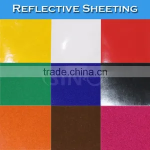 SINO STICKER Yellow Advertising Grade Reflective Sheet/Self Adhesive Reflective Vinyl Film thumbnail-6
