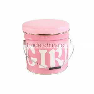New Customized Round Colorful Metal Stroage Bucket Stool thumbnail-1