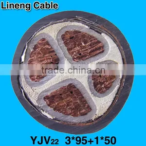 Lineng YJV22 3*95+1*50 Low Voltage 3+1 Core Armoured Copper Electrical Power Cable thumbnail-1