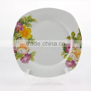 Small Size Super White Logo Decal Printable Customized Restaurant And Hotel Ceramic Porcelain Square Plates Dishes thumbnail-4