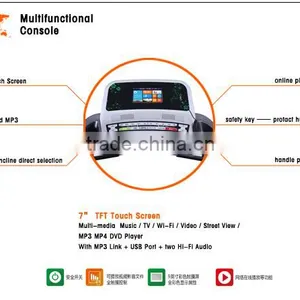 Popular Design Commercial Motorized Treadmilll With Mp3 / Folding Motorized Treadmill thumbnail-4