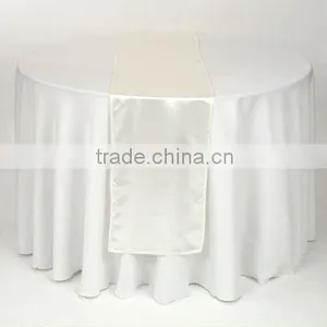 Ivory Satin Table Runner for Restaurant thumbnail-1