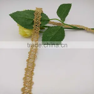 Braid Ribbon Trimming Vintage Gold Yellow Polyester Narrow Lace Trim thumbnail-1