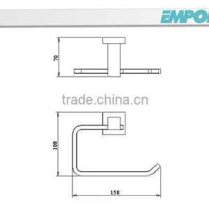 Wall Mount Brass Paper Holder Square Bathroom Toilet Paper Rail 93003 thumbnail-2