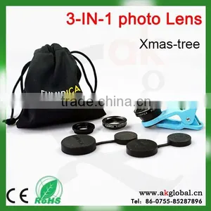 3 in 1 Universal Fisheye Wide Angle Macro Mobile Phone Camera Lens thumbnail-2
