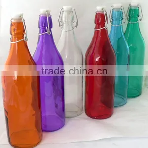 Round Clear Swing Top Glass Bottles Wholesale thumbnail-1
