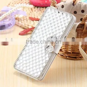 Luxury Leather Bling Crystal Diamond Bow Wallet Case for S7/S7 Edge .For Iphone 6/6s Bling Crystal Wallet Case thumbnail-4