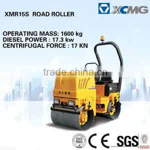 XCMG Mini Double Drum Road Roller XMR15S Vibratory Mini Road Roller(Operating Mass:1600kg, Diesel Power:17.3kw) thumbnail-1