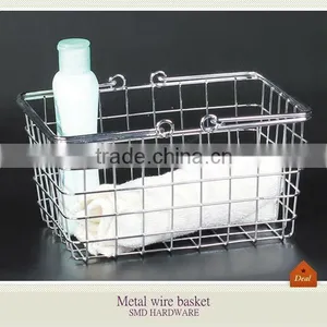 Chrome Metal Bathroom Wire Basket thumbnail-1
