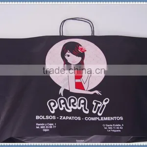 Colorful Printed Flexo Printing White Kraft Paper Bag With Black Twisted Patch Handle in Competitive Price thumbnail-3