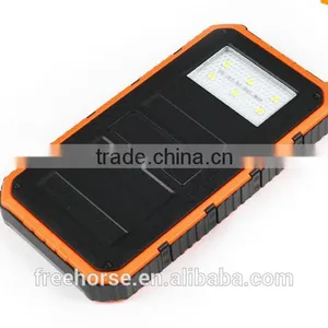 New Arrival Double Output 8000mah Solar Battery Charger for Mobile Phone With Led Camping Light thumbnail-3