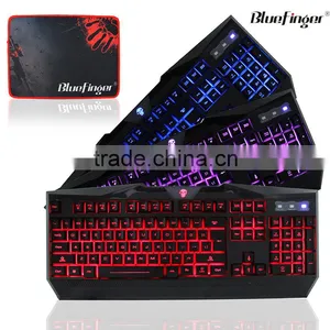 USB Adjustable Colored Backlit LED Gaming Keyboard for Laptop Desktop thumbnail-3