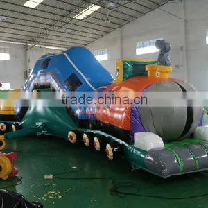 2016 Sunjoy Hot Sale Inflatable Giant Locomotive Caterpillar Obstacle Course Toys for Kids and Adults thumbnail-3