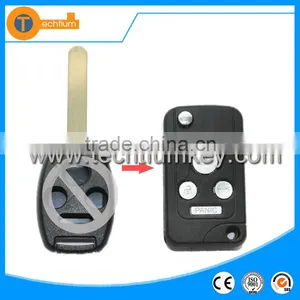 ABS 3+1 Button Modified Fodling Flip Remote Car Key Shell Blank Cover Case With Uncut Blade and Logo for Honda Accord 2008 Fit thumbnail-1