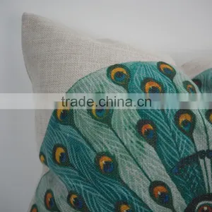 Square Peacock Design Sublimation Printed Pillow Case/cushion Cover Wholesale thumbnail-4