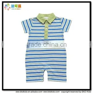 BKD High Quality Yarn- Dyed Striped Baby Boys Clothing Polo Boys Romper thumbnail-1