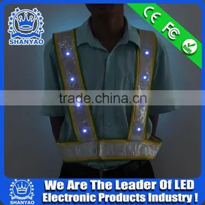 2016 Chian ODM Factory LED Refletive Vest For Road Safety At Night thumbnail-4