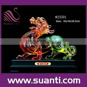 Resin Imitational Jade Pixiu Statue thumbnail-1