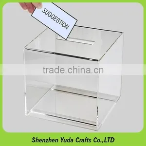 Customized Hot Sale Clear Acrylic Donation Box With Locks Cheap High Quality thumbnail-2