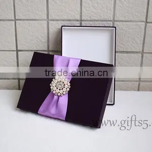 2016 Latest Wedding Gift Box for Invitation Cards With Ribbon Custom Made thumbnail-2