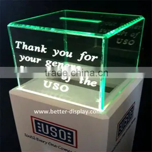 Acrylic Fundraising Collection Boxes With Enraved Words thumbnail-2