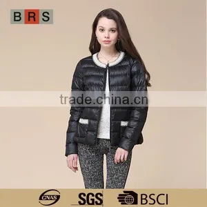 2015 Fashion 100%polyamide Softshell Foldable Black Winter Parka Coats Woman thumbnail-1