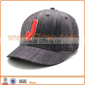 Fitted Embroidered Baseball Cap Hat in Jeans Fabric thumbnail-3