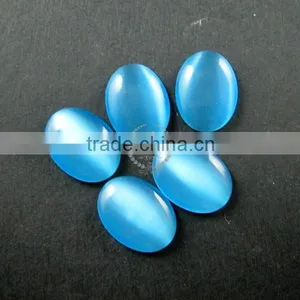 10x14mm Oval Blue Synthetic Cat Eye Cabochon DIY Supplies for Earrings,rings,pendant Charm Findings 4120065 thumbnail-1